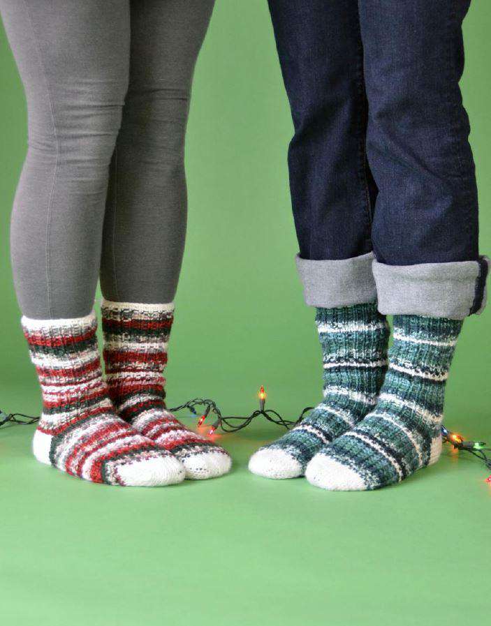 Holly Jolly Socks or Stockings Designed by Universal Yarn Design Team-Patterns-Universal Yarns-Alpaca Direct