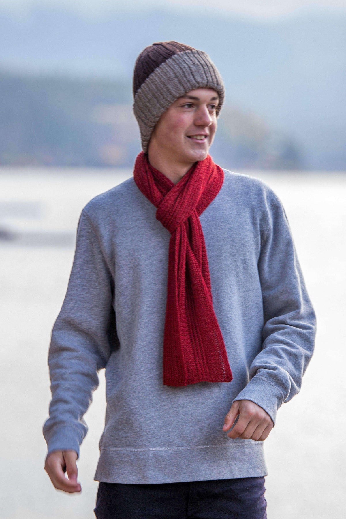 Honeycomb Knitted Scarf 100% Baby Alpaca-Scarves-Alpaca Direct-Alpaca Direct