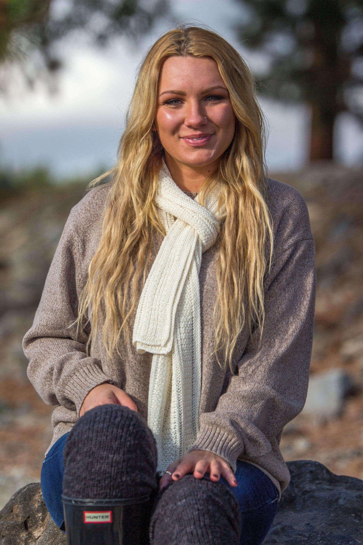 Honeycomb Knitted Scarf 100% Baby Alpaca-Scarves-Alpaca Direct-Alpaca Direct