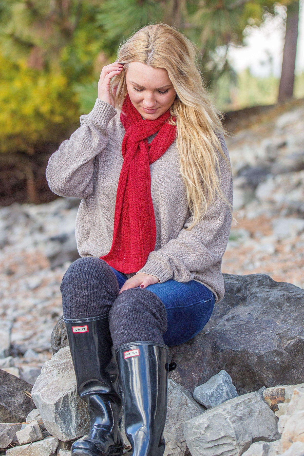 Honeycomb Knitted Scarf 100% Baby Alpaca-Scarves-Alpaca Direct-Alpaca Direct