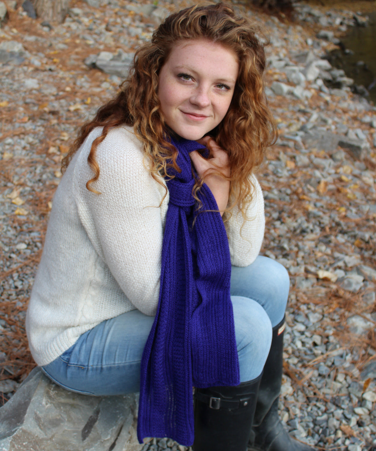 Honeycomb Knitted Scarf 100% Baby Alpaca-Scarves-Alpaca Direct-Alpaca Direct