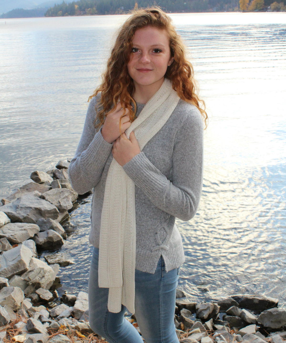 Honeycomb Knitted Scarf 100% Baby Alpaca-Scarves-Alpaca Direct-Alpaca Direct