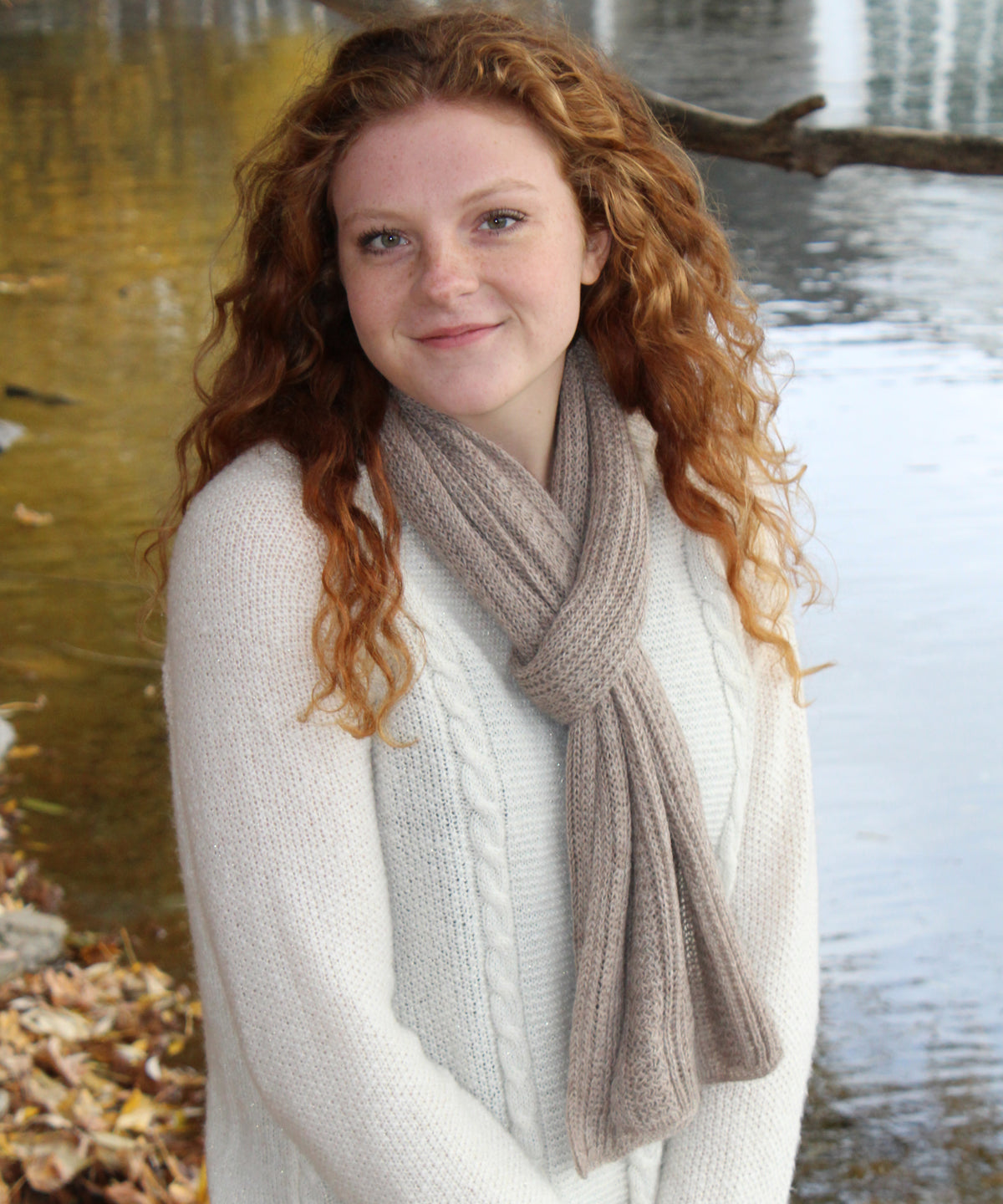 Honeycomb Knitted Scarf 100% Baby Alpaca-Scarves-Alpaca Direct-Alpaca Direct