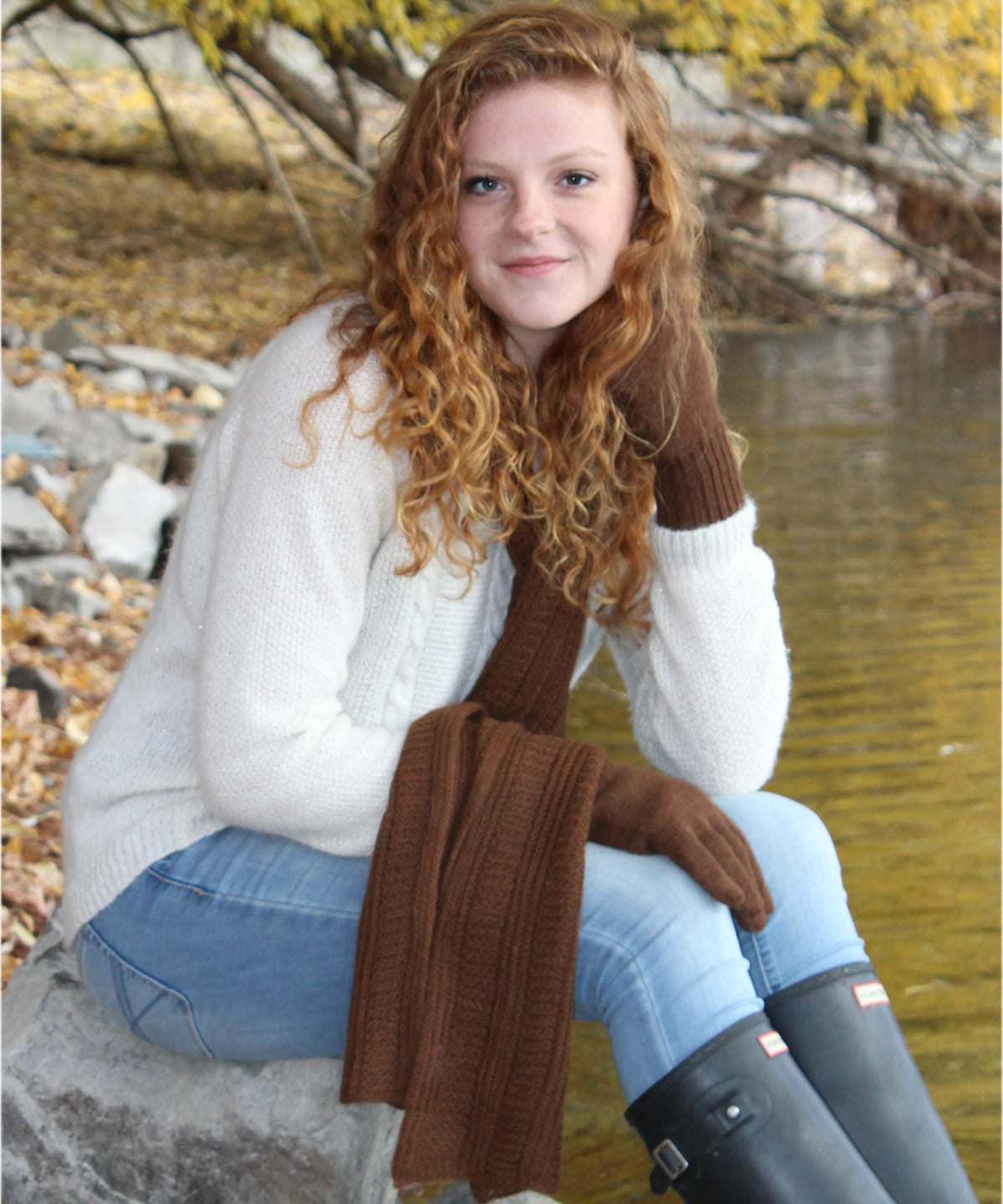 Honeycomb Knitted Scarf 100% Baby Alpaca-Scarves-Alpaca Direct-Alpaca Direct