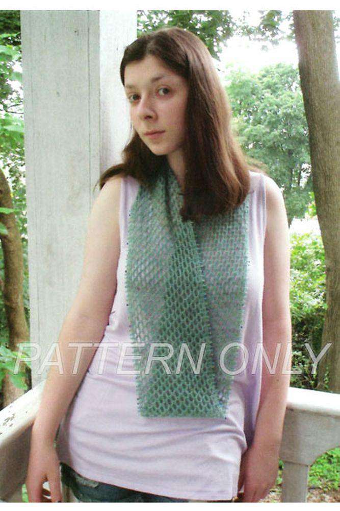 Jade Sapphire Exotic Fibres SeaGlass Infinity Scarf Pattern-Patterns-Jade Sapphire Exotic Fibres-Alpaca Direct