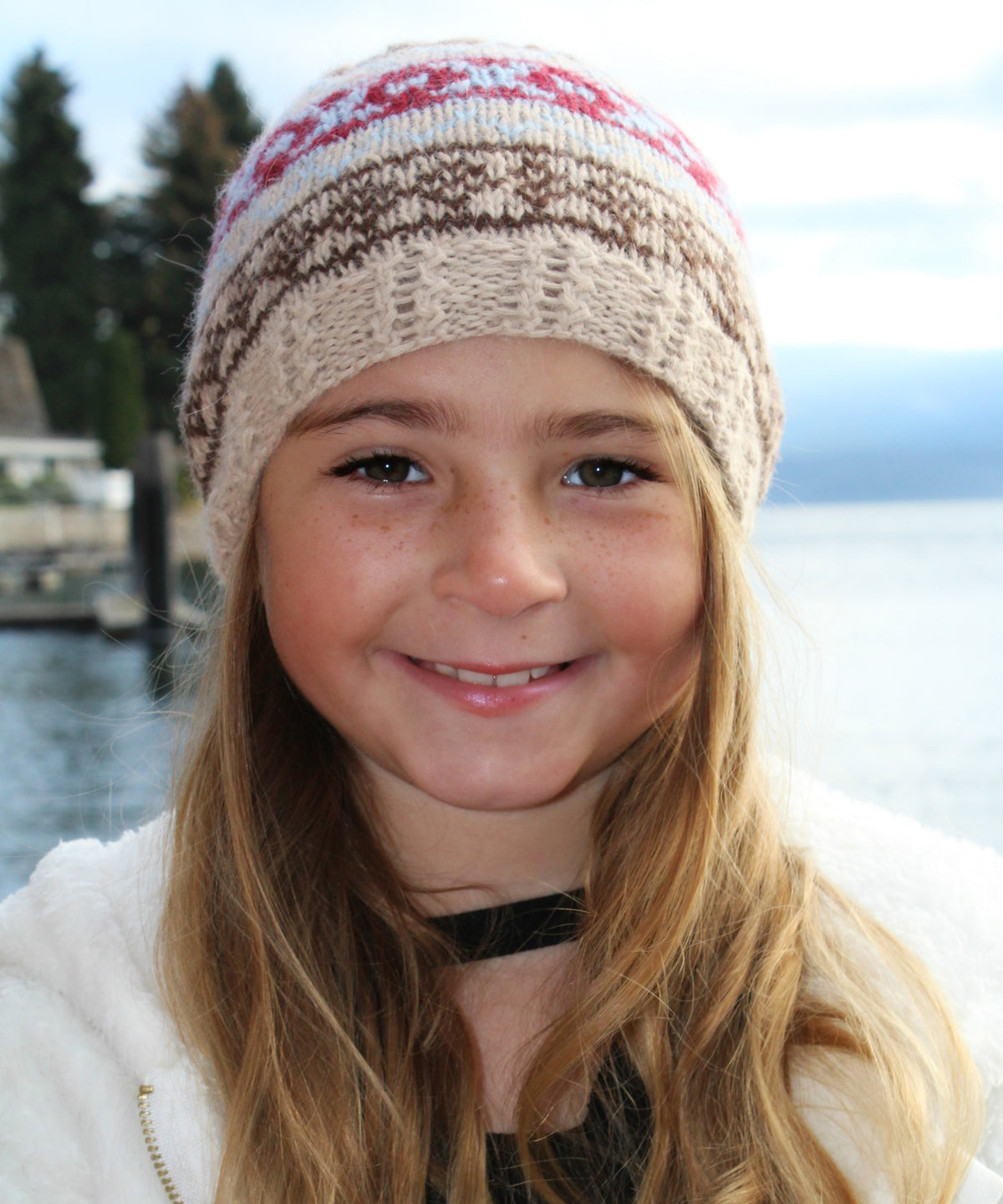 Kids Alpaca Andean Cable Hat-Apparel-Alpaca Direct-Beige-Alpaca Direct