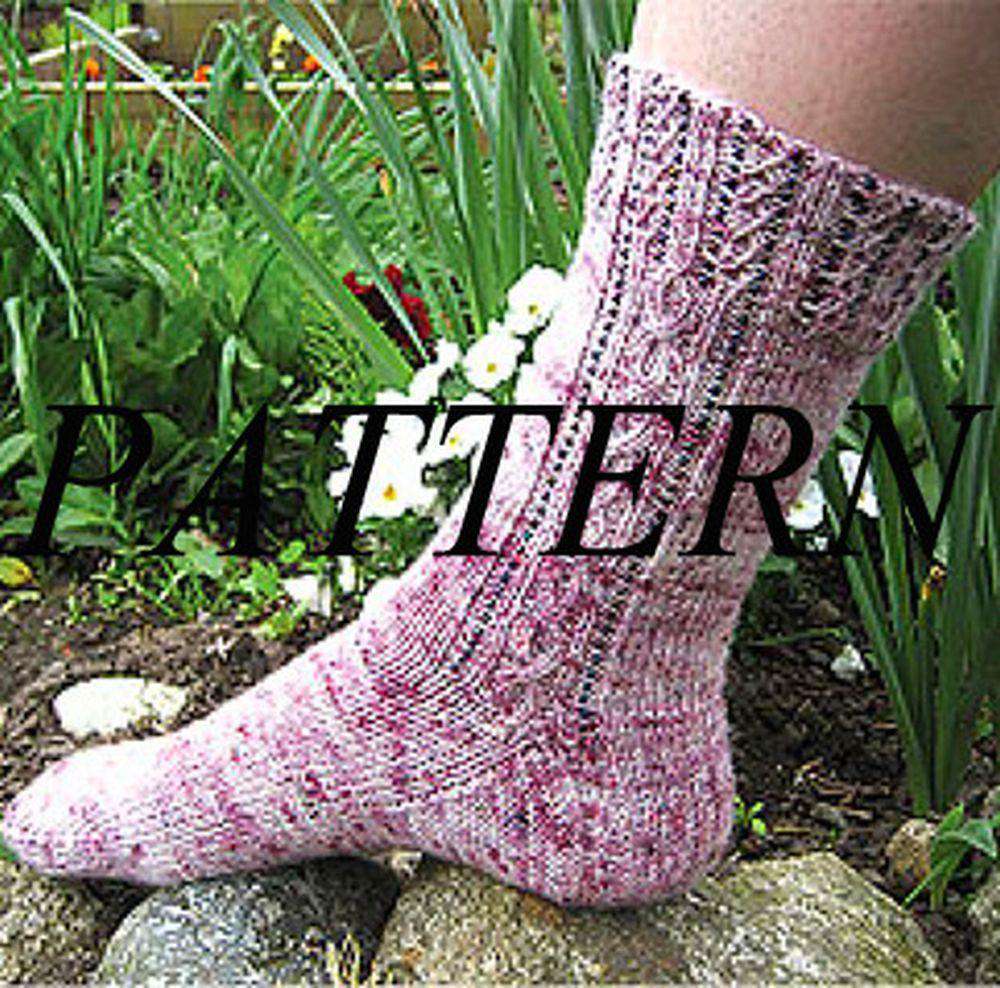 Kristmen's Design Studio Cherry Blossom Socks Pattern-Patterns-Kristmen's Design Studio-Alpaca Direct