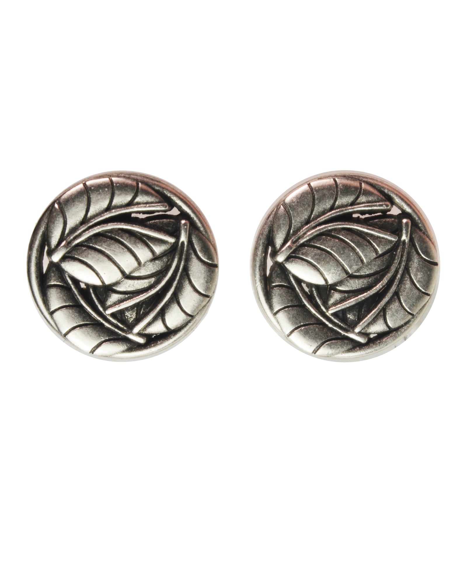 La Mode Vintage Antique Silver Leaf 7/8 in (22MM) Buttons