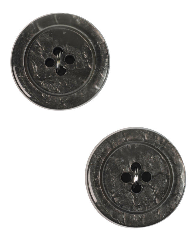 La Petite Shiny Light Grey 7/8 in (22MM) Buttons 2 piece, 4 hole #666-Notions-Alpaca Direct-Alpaca Direct Main image
