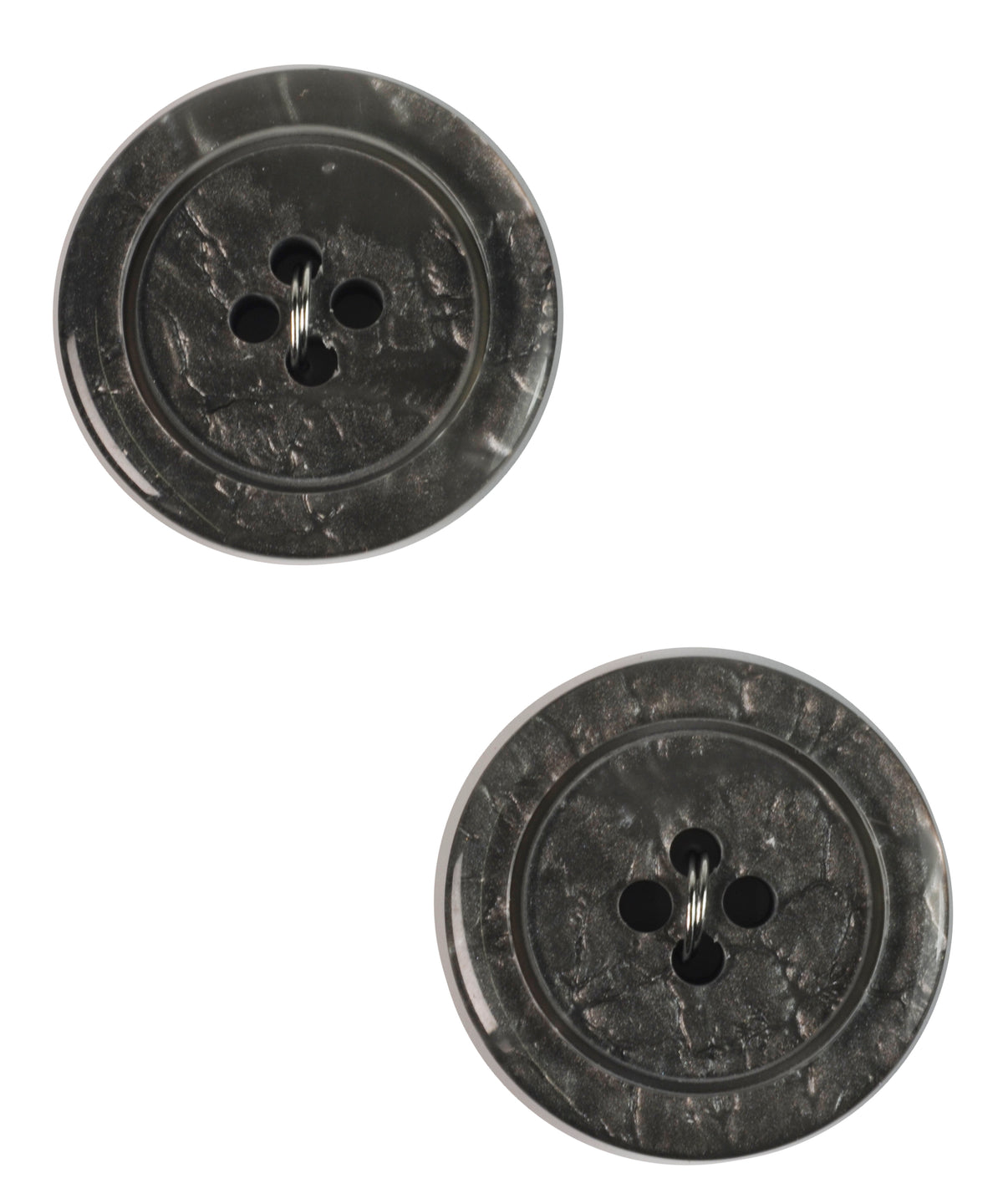 La Petite Shiny Light Grey 7/8 in (22MM) Buttons 2 piece, 4 hole #666-Notions-Alpaca Direct-Alpaca Direct