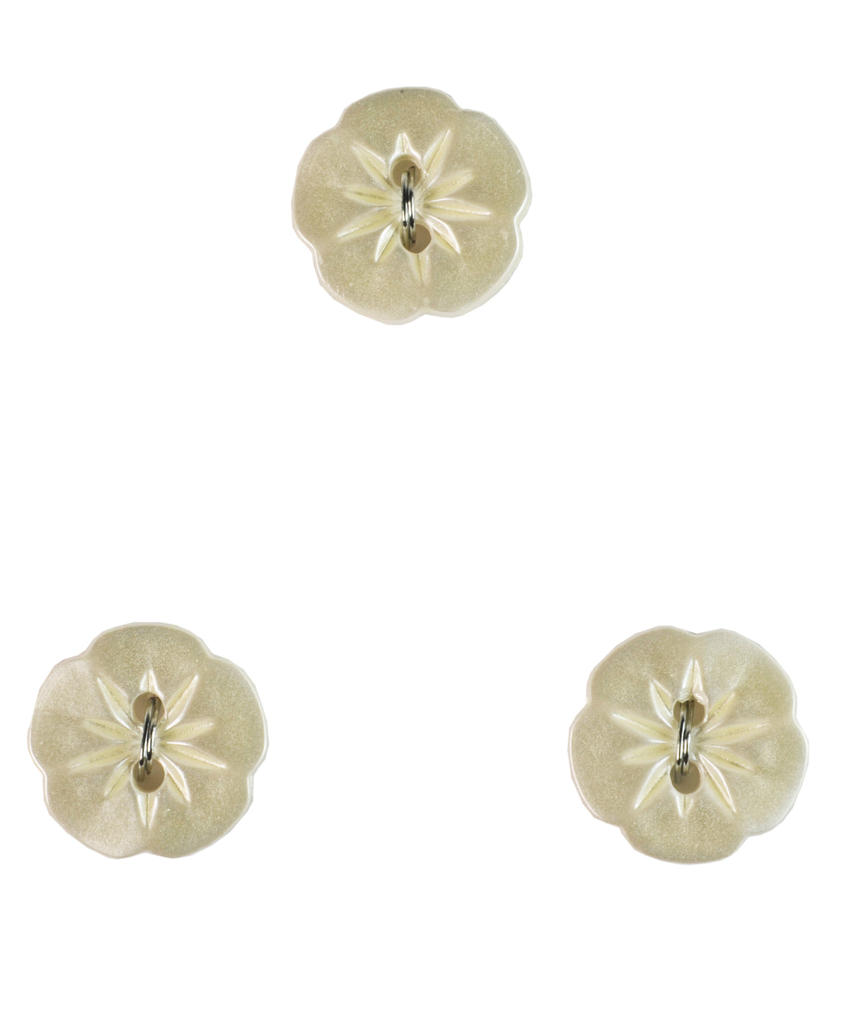 La Petite White Flowers 1/2 in (12MM) Buttons-Notions-Alpaca Direct-Alpaca Direct
