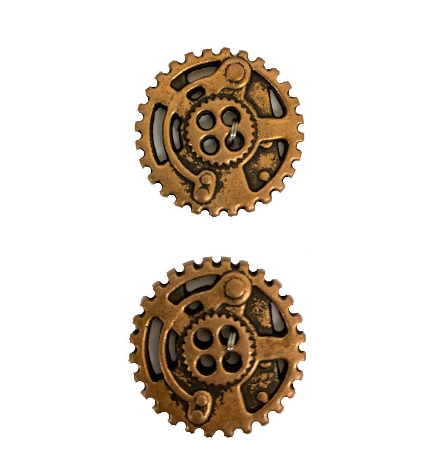 La Mode Steampunk Copper Gear Buttons 7/8 in (22MM) 4 hole, 2 piece se