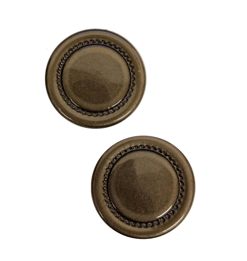 La Petite Shiny Dark Grey 1 in (25MM) Buttons 2 piece, shank #296-Notions-Alpaca Direct-Alpaca Direct