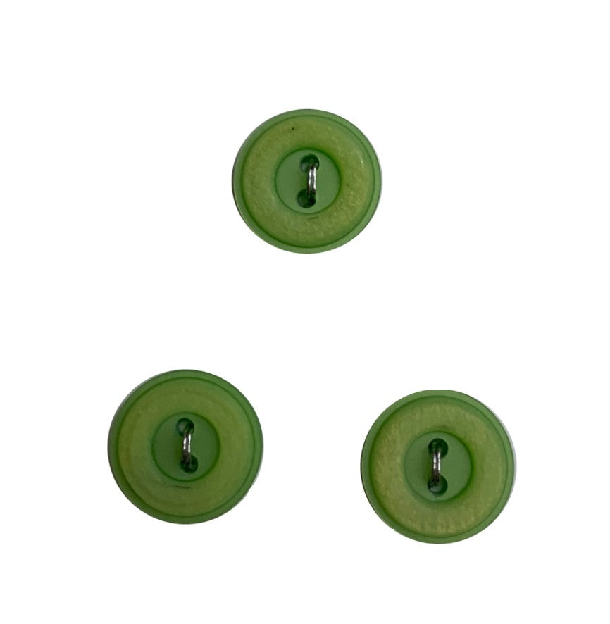 La Petite Lime Green 5/8 in (16MM) Buttons 3 piece, 2 hole #475