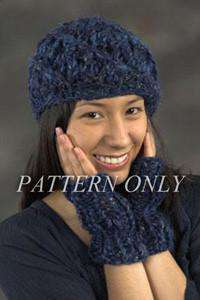 Malizia from Adriafil Diagonal Lace Hat and Mitts *Pattern*-Patterns-Adriafil-Alpaca Direct