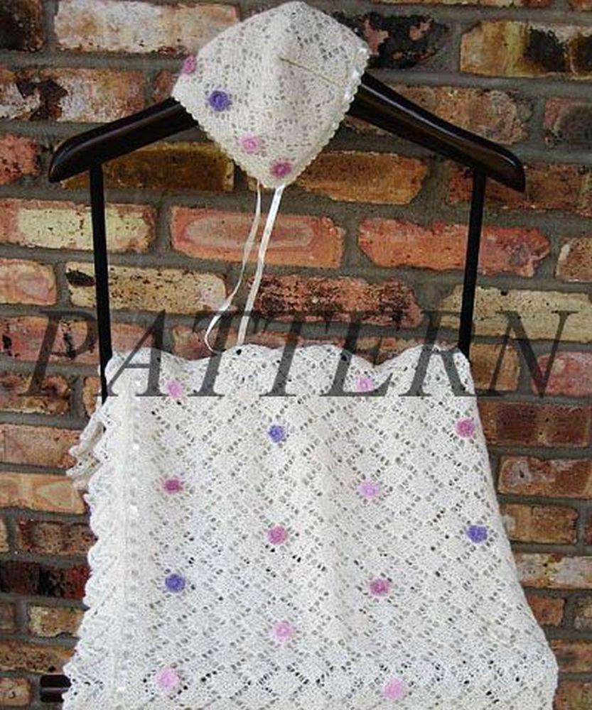 Misti Alpaca Flowers and Ribbons Baby Blanket &amp; Cap Pattern - Lace-Patterns-Misti Alpaca-Alpaca Direct