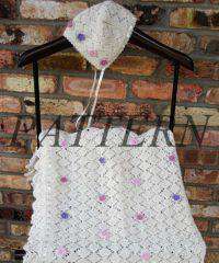 Misti Alpaca Flowers and Ribbons Baby Blanket &amp; Cap Pattern - Lace-Patterns-Misti Alpaca-Alpaca Direct
