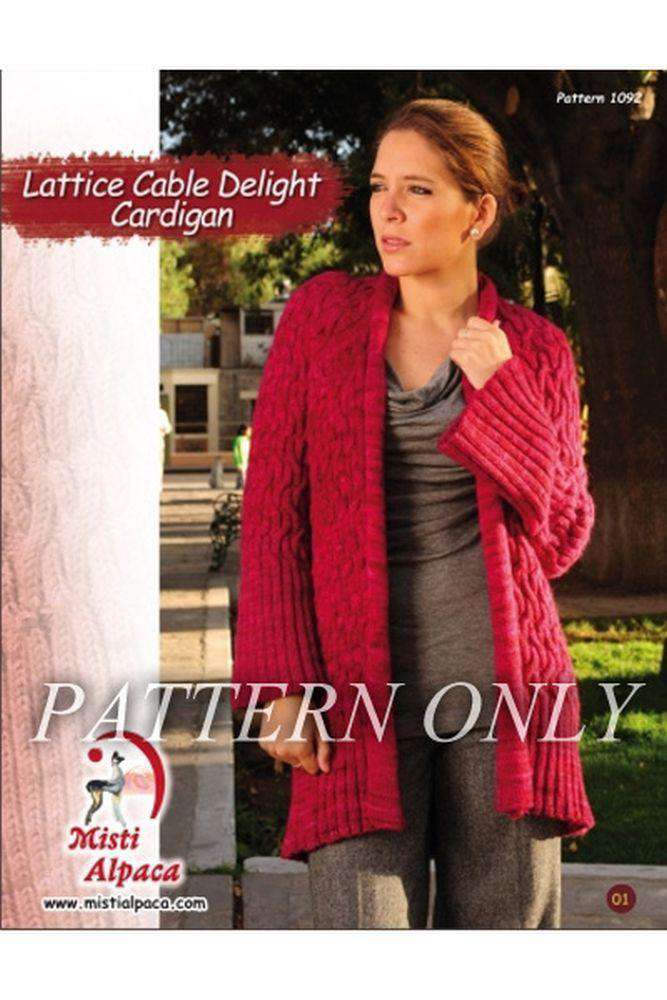 Misti Alpaca Lattice Cable Delight Cardigan Pattern-Patterns-Misti Alpaca-Alpaca Direct
