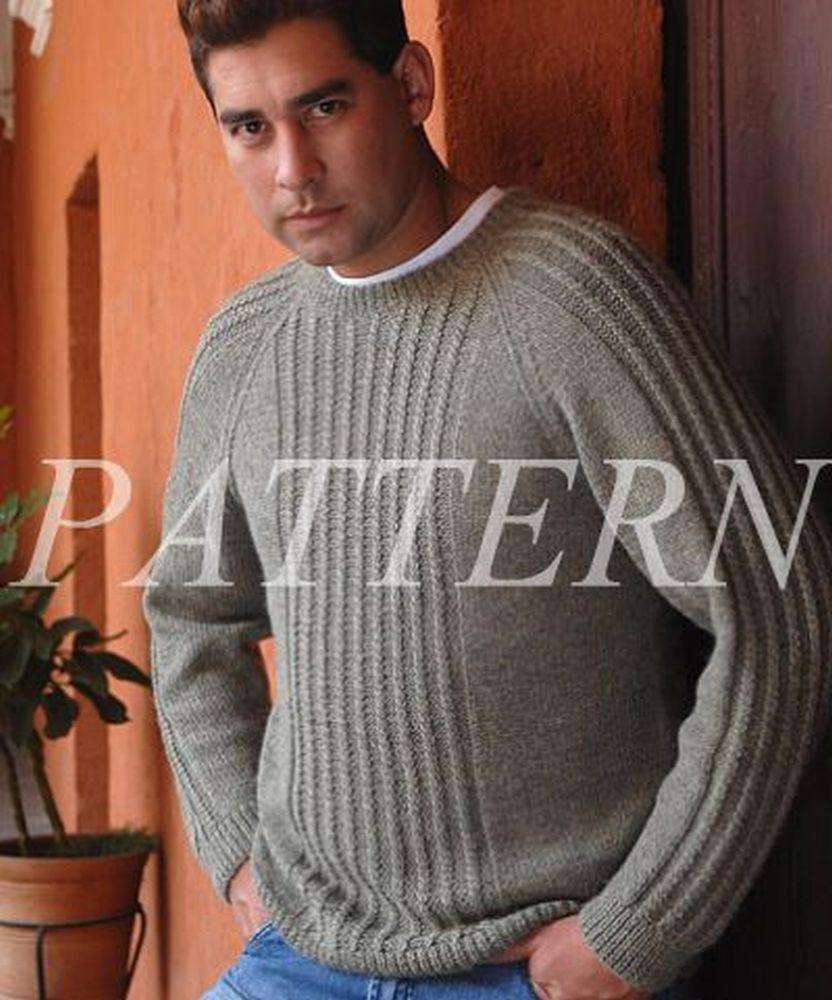 Misti Alpaca Raglan Men's Sweater Pattern - Worsted-Patterns-Misti Alpaca-Alpaca Direct