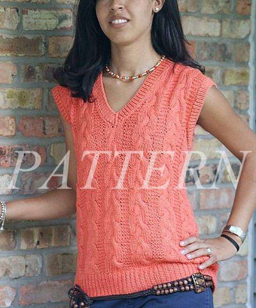 Misti Alpaca V-Neck Cabled Vest Pattern - Cotton &amp; Silk-Patterns-Misti Alpaca-Alpaca Direct