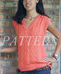 Misti Alpaca V-Neck Cabled Vest Pattern - Cotton &amp; Silk-Patterns-Misti Alpaca-Alpaca Direct