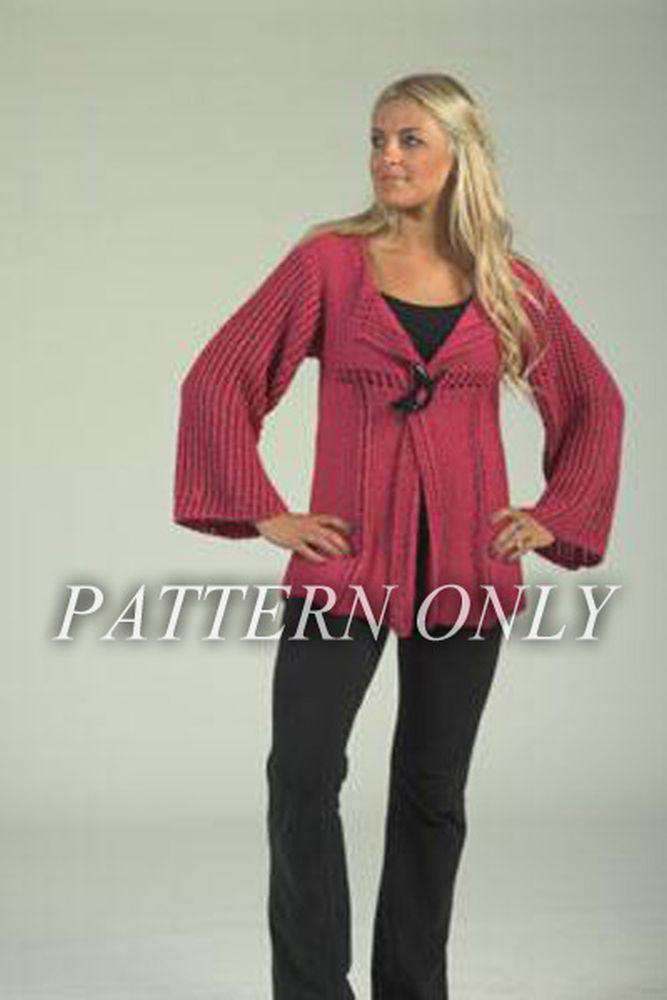 Mulberry Merino Woman's Lace Swing Jacket Pattern-Patterns-Plymouth Yarn-Alpaca Direct