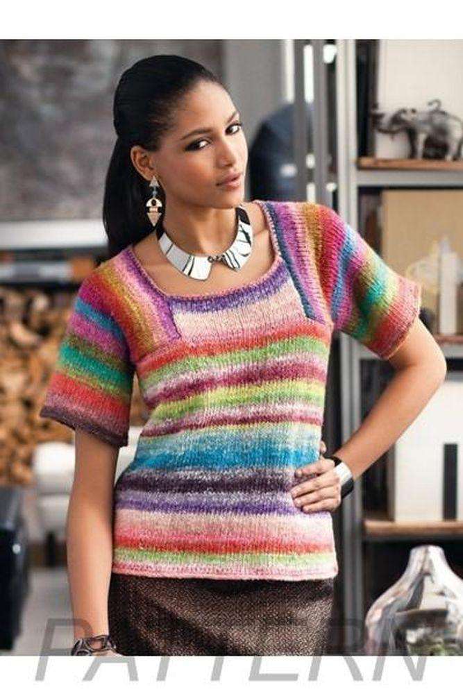 Noro 16 Saddle Shoulder Colorblock Top PATTERN ONLY-Patterns-Noro-Alpaca Direct