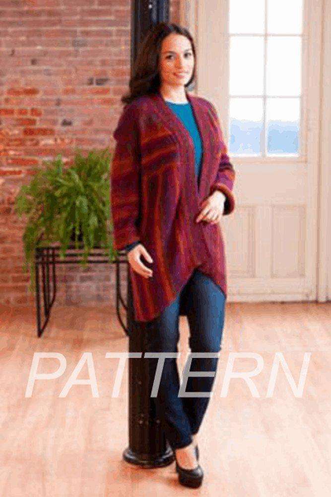Plymouth Peplum Shawl Collar Cardigan *Pattern*-Patterns-Plymouth Yarn-Alpaca Direct