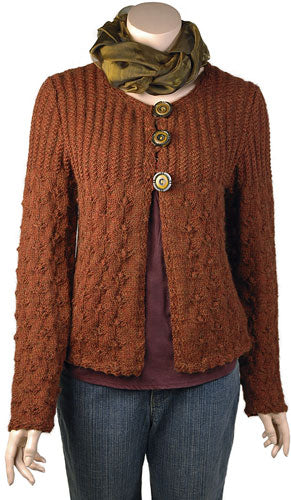 Rosebud Cardigan Designed by Tonia Barry *Berroco Pattern*-Patterns-Berroco-Alpaca Direct