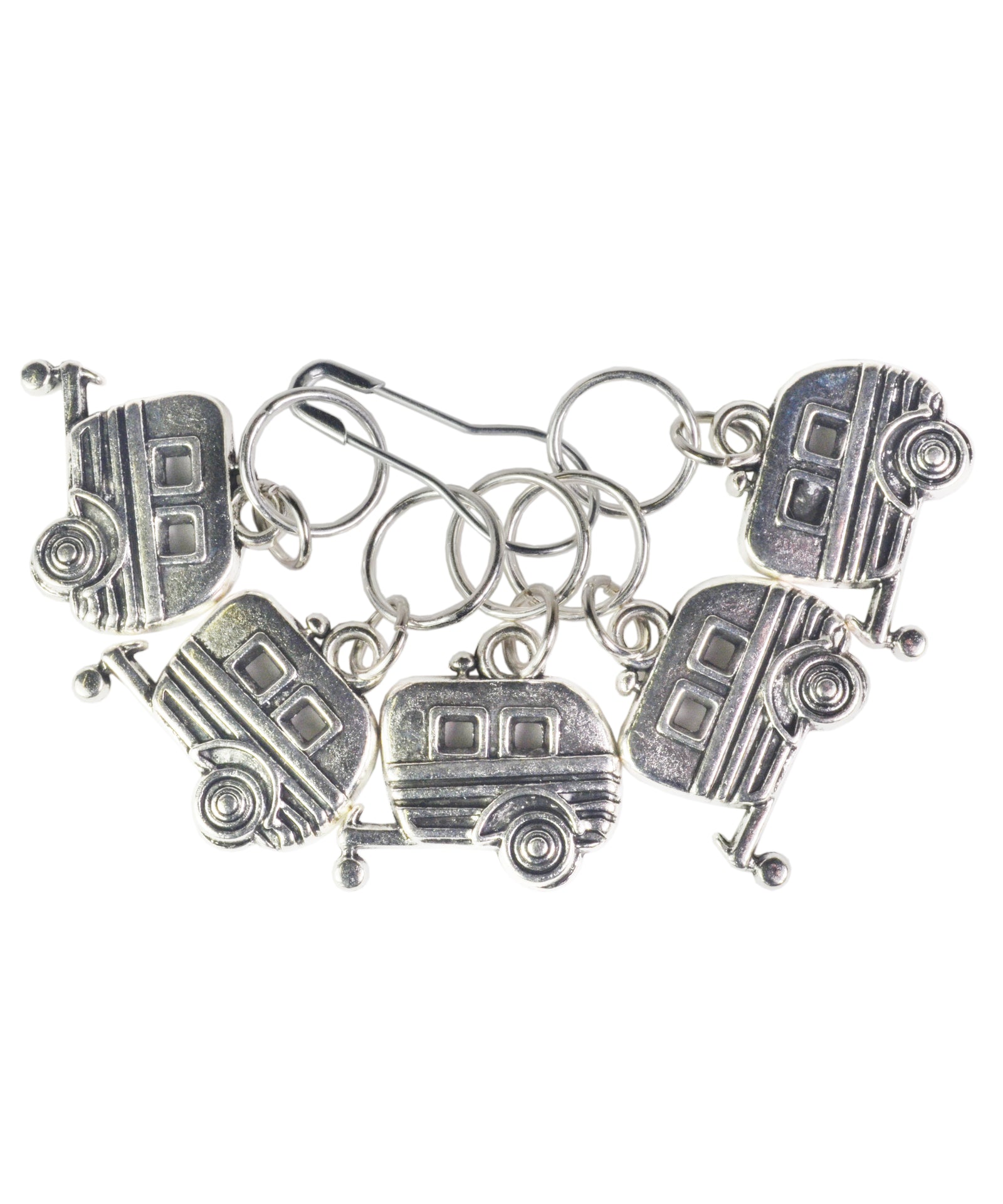 Silver RV Camper Stitch Markers