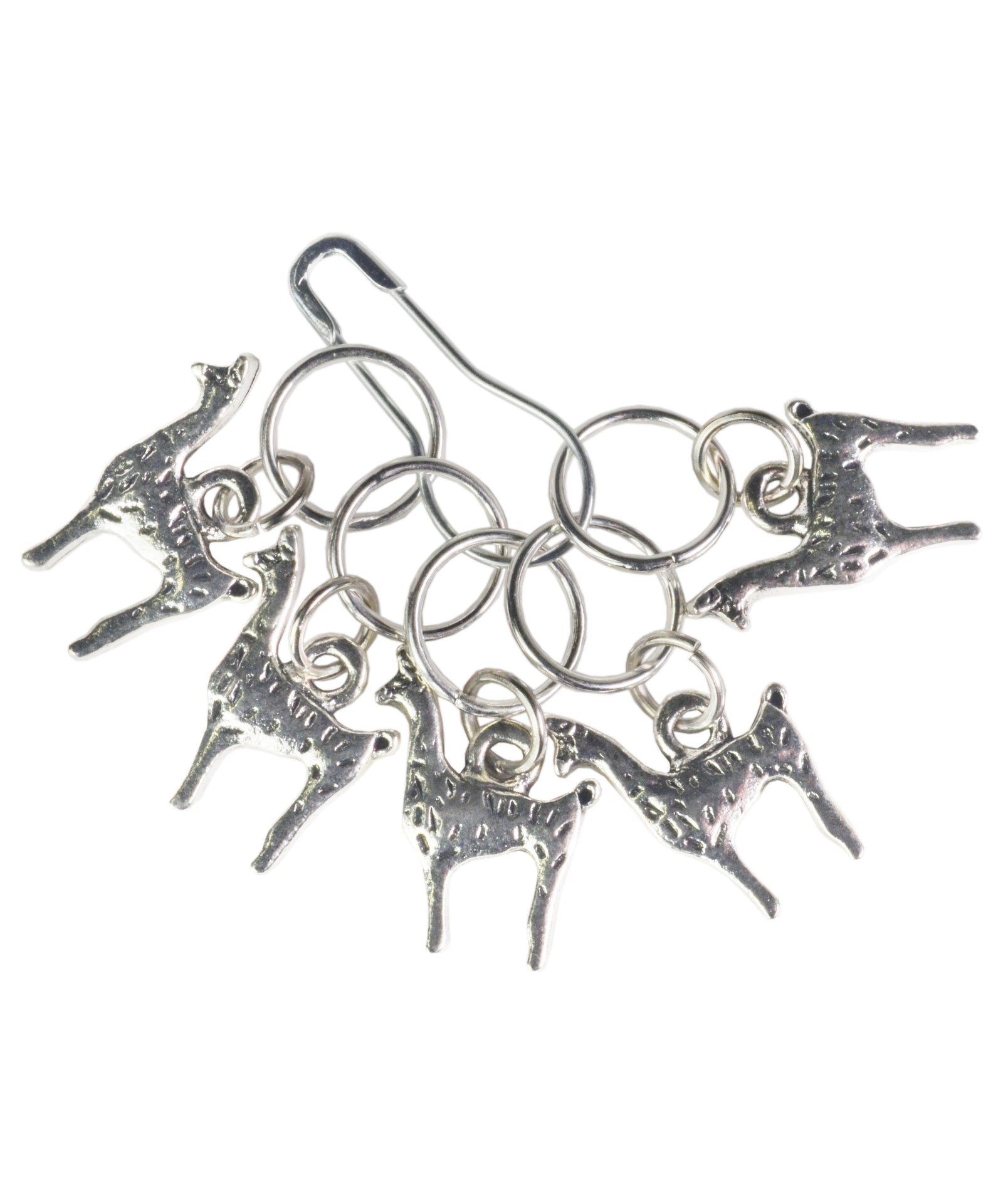 Silver Alpaca Stitch Markers