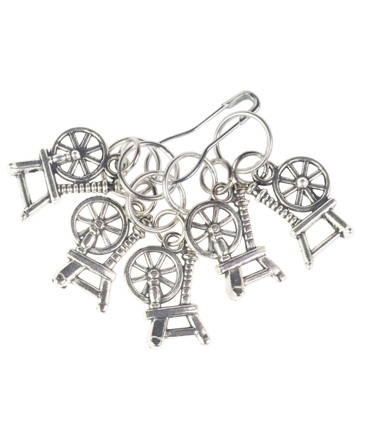 Silver Spinning Wheel Stitch Markers-Notions-Alpaca Direct-Alpaca Direct