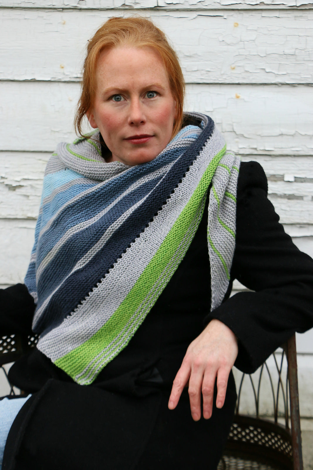 Stripes and Swaths Shawl by Stephanie Shiman-Patterns-Frabjous Fibers-Alpaca Direct
