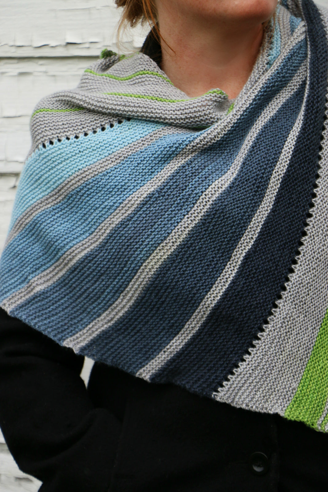 Stripes and Swaths Shawl by Stephanie Shiman-Patterns-Frabjous Fibers-Alpaca Direct