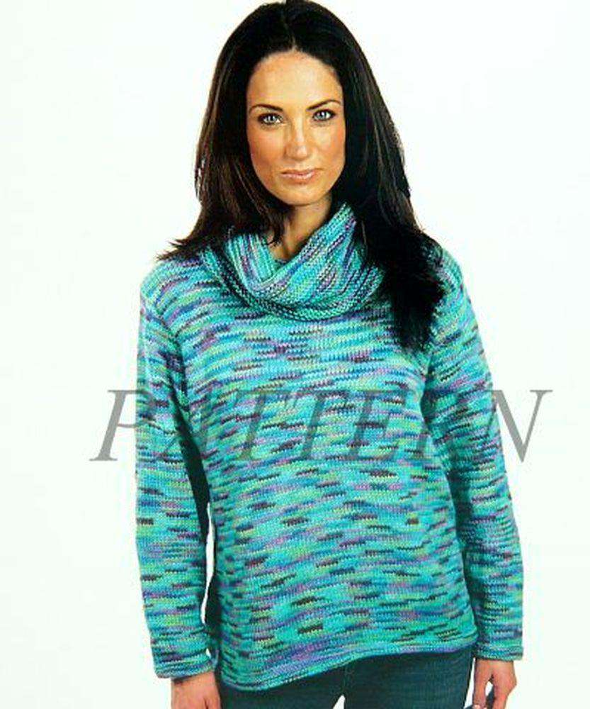 Suri Merino Paints Cowl Neck Pullover Pattern-Patterns-Plymouth Yarn-Alpaca Direct