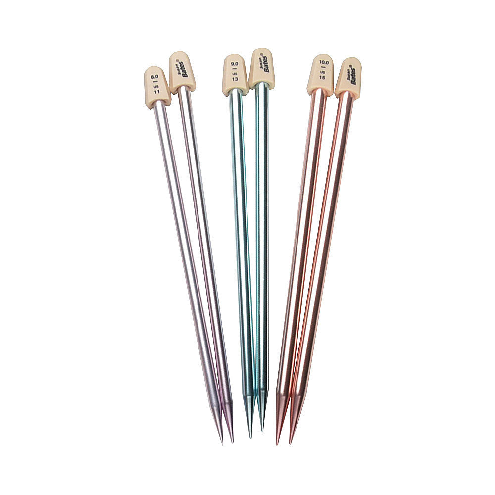 Susan Bates 10" Single Point Silvalume Knitting Needles-Needles-Susan Bates-US 1, 2.25mm-Alpaca Direct