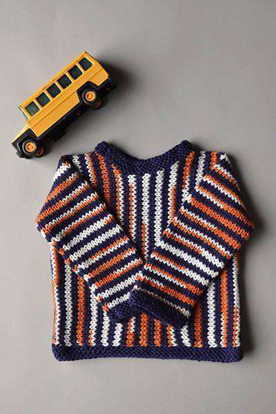 Universal Yarn Side to Side Stripes Sweater Pattern-Patterns-Universal Yarns-Alpaca Direct