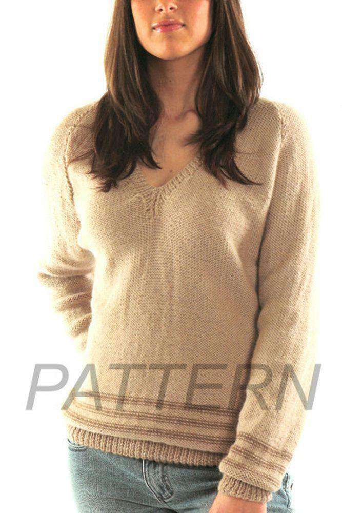 V-Neck Pullover PATTERN ONLY-Patterns-Plymouth Yarn-Alpaca Direct