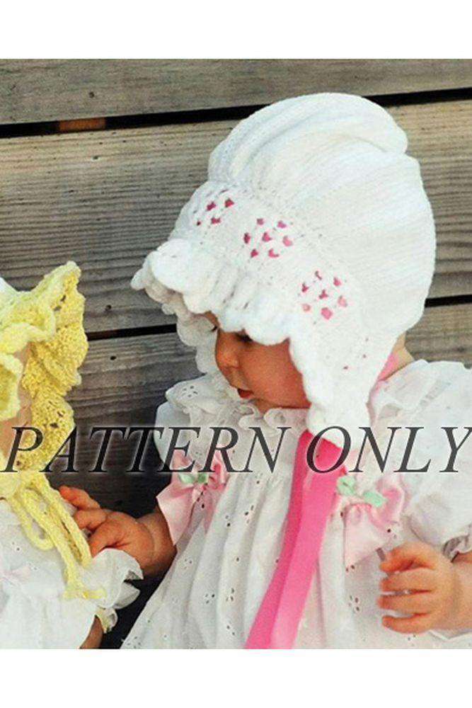 Valerie Friend Baby bonnet with ruffle *Pattern* - Main Image