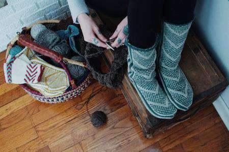 Wanderers Slippers by Andrea Mowry-Patterns-Alpaca Direct-Alpaca Direct