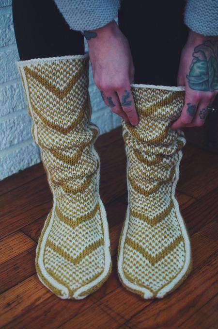 Wanderers Slippers by Andrea Mowry-Patterns-Alpaca Direct-Alpaca Direct